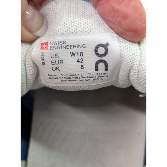 On Running Women’s Cloud Shoes Blue White Swiss Engineering US W10 - Picture 13 of 13